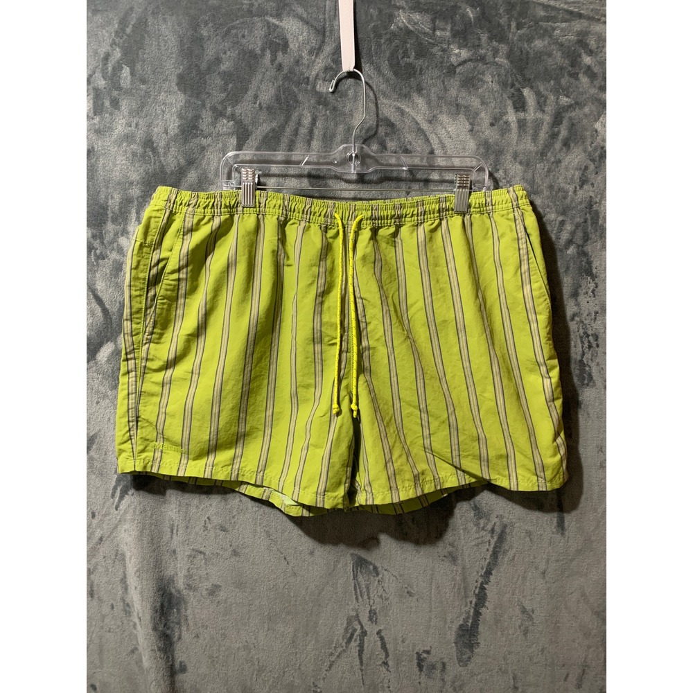 Marmot Mens XXL Swim Trunks Lime Green Striped Mesh Lined Shorts M12590